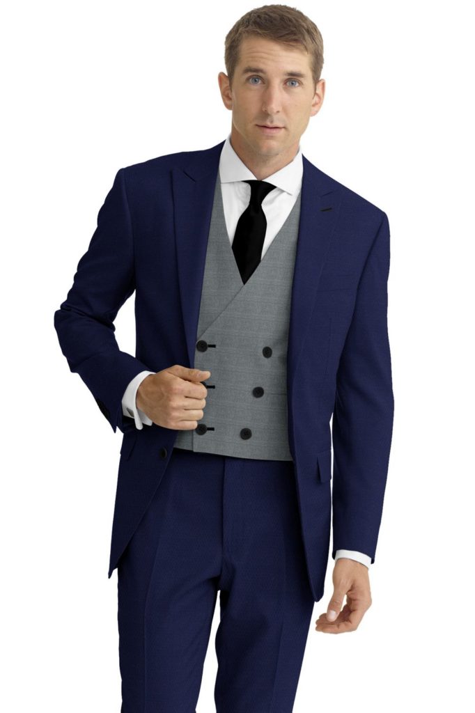 Blue Suit showing the example of a good looking wedding suit