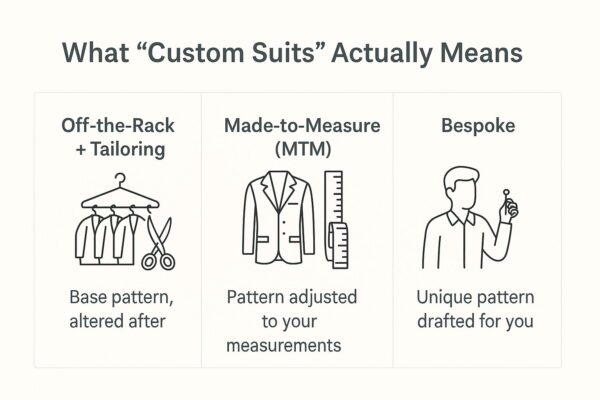 infographic about what a custom suit is